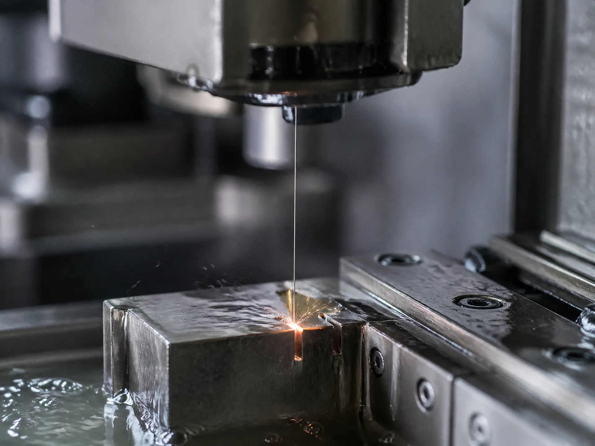 Precision machined metal blocks with sharp pockets and drilled holes